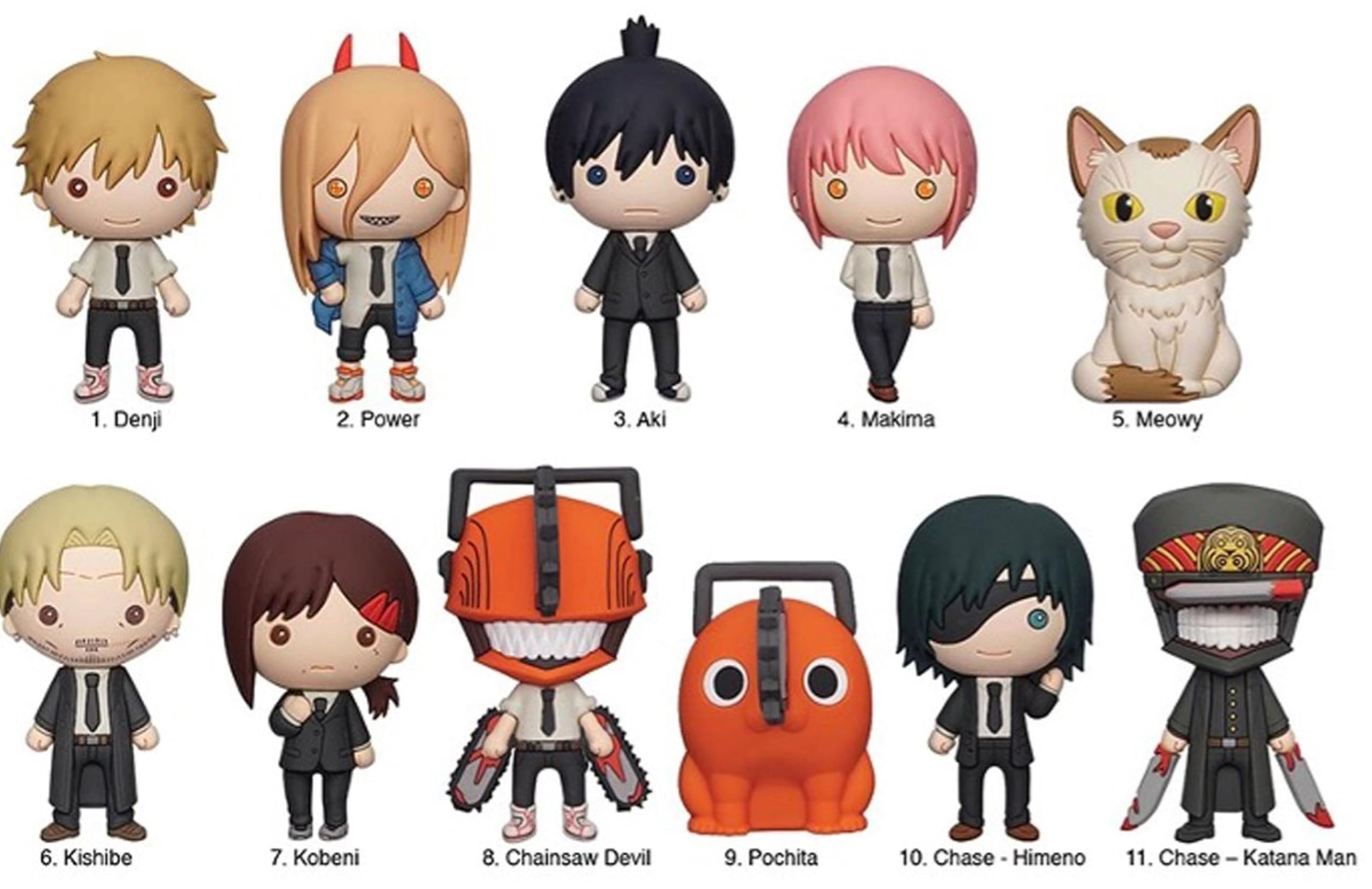 Chainsaw Man chaveiro figura 3D motosserra homem série 1 pacote